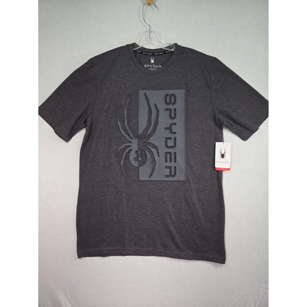 NEW Spyder Soft Textured 3D Effect Gray T-Shirt Men's Large Short Sleeve Active